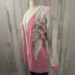 Vintage‎ cardigan floral bloomcore 90s 80s unique medium knit barbie core Pink Photo 1