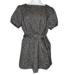 Jennifer Lopez Belted Tweed Knit Mini Dress Black/Tan Classy Button Back XL Photo 1