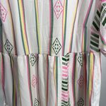 Bloomchic  balloon short sleeve native colorful white plus pink green tiered Photo 3