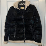 Michael by Michael Kors Faux Sherling Shine Puffer Coat size S EUC‎ Black Photo 0