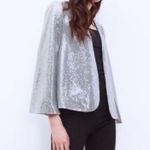 ZARA  Cape Puncho Blazer Silver SIZE XS NEW Photo 8