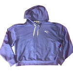 Puma  Womens Cropped Purple Hoodie Pullover Sweatshirt Size‎ Small Photo 2