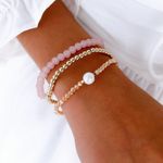 Pink 3 Piece Beaded Bracelet Set‎ Photo 0