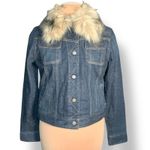 Vintage Ralph Lauren Denim Jacket Removable Faux Fur Collar Y2K Boho Western Blue Size M Photo 1