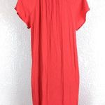 Madewell  Red Lace Up V-neck Flutter Sleeves Shift Dress Size M Photo 5