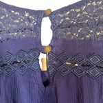 Mason & Belle Navy Blue Lace & Embroidered Sleeveless Blouse Women Sz XL Photo 8
