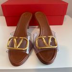 Valentino Garavani  Brown VLogo Heeled Sandals Size 37.5 Photo 0