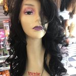Black curly long wig extreme sports dance lace wig Size 24 Photo 4