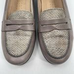 Ecco Shoes Size 41 / 10-10.5 Penny Loafer Snakeskin Taupe Heeled Wedge Comfort Photo 2