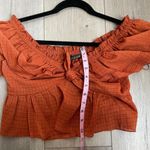 ZARA  ruffled crop top rust blouse Photo 5
