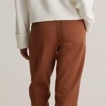 Quince  Organic Stretch Cotton Twill Straight Leg Cropped Pants Rust Size 10 Photo 1