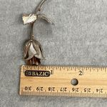 Vintage Signed Giovanni Silver Tone Rose Flower Brooch Floral Old Money Tarnish Photo 4