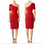 Jill Stuart Jill Red One Shoulder Holiday Cocktail Dress Cutout Size 8 Medium M Photo 1