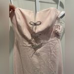 After Six  Strapless Notch-Neck Crepe A-Line Dress With Rhinestone Bows‎ Size 16 Photo 3