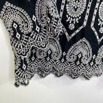 Gap  Black White Embroidered Long Sleeve 100% Cotton Blouse Women's Size Large L Photo 1