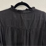 Knox Rose Washed Black Denim Chambray Blouse Photo 6