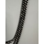 ZARA EUC  Sparkly Rhinestone Gunmetal Three Layered Necklace 16" Adjustable Photo 3