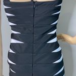 Jovani Black and White Striped Sleeveless Bandage Dress Size 4 Photo 7