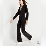 Suzie Kondi Selvi Black Velour Velvet V Neck Long Sleeve Jumpsuit Size XL Wrap Photo 4