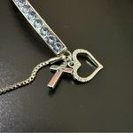 BRILLIANCE Blue Crystal Heart & Cross Bar Beyond Blessed Adjustable Bracelet 10g Silver Photo 5