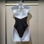 River Island  textured halter neck swimsuit in black and leopard NWT size 4 Photo 3