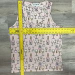 KIKIT Pink & White Graphic Wine Glass Soft Ribbed Pajama Tank Top Size Large Photo 8