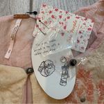 Free People NWT, Rare Crinkle Cropped Ivory Cardigan Pink Beaded Detail, Sz S Photo 11