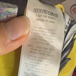 Roberto Cavalli Yellow Feather Black Lace Asymmetrical Slip Dress Photo 10