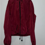 BNWOT Reflective Maroon Windbreaker Red Size L Photo 0