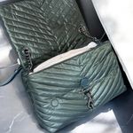 Rebecca Minkoff NWT Edie Nylon Shoulder Bag - XL - Jumbo - Deep Jade / Gunmetal Photo 4