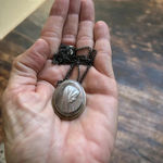 None Sterling silver and carved abalone shell Virgin Mary necklace or brooch pin Photo 4