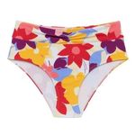Time and Tru Womens Large Bright Floral High Waist Twist Swim Bottoms Only NWT Red Photo 3