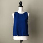 Tobi Blue Scalloped Sleeveless Tank Size S Photo 6