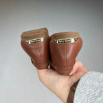 Michael Kors Women Brown Leather Bow Detail Driving Moccasin Flats Shoes 8.5M Photo 5