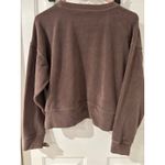 Jessica Simpson  Active Pullover Ribbed Brown Crop Top Sweatshirt Relaxed XS‎ Photo 2