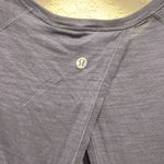 Lululemon Dark Purple Heathered Lightweight Short Sleeve Open Back Top Shirt 4 Photo 3