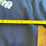 Ganni  Isoli Logo Crew Neck Sweater Embroidered Cropped Boxy Navy Blue S Photo 5