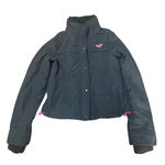 Hollister Puffer Jacket Small Grey Fleece Lined Winter Coat 2000s Y2K Style Photo 0