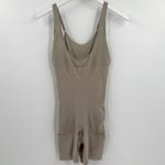 Spanx  Bodysuit Open Bust Mid Thigh Shapewear Slimming Thick Straps Tan Size XL Photo 2