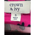 Crown & Ivy Hot Pink Animal Print Leopard Long Sleeve VNeck Blouse Size Small Photo 4