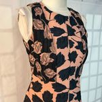 Ann Taylor pink navy floral jacquard sleeveless A-line party dress size 4 Photo 1