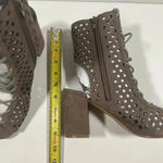 Shoe Republic LA NIB!Shoe -Suede Perforated-Lace UpPeep toe heel booties Size 9 Photo 9