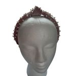 Blush Pink Purple Velvet Headband Knot Pearl Beads NWOT Hair Accessory Photo 1