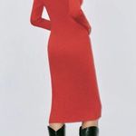 Urban Revivo Red Knit Midi Dress Photo 2