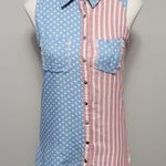 Love Riche patriotic distressed button down size medium Photo 0