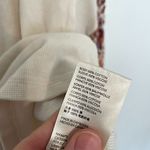 Anthropologie  ANTHRO Annette Top Cream Beige Floral Sleeve Waffle Knit Thermal M Photo 8