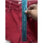 PacSun  Red‎ Denim Shorts Raw Hem Size 25 Mid Rise Photo 5