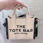 Marc Jacobs  Tote shoulder Bag Beige Black logo Canvas zipper Photo 0