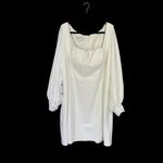 Azazie  Elegant White Long Sleeve Square Neck Wedding Dress with Button Detailing Photo 15