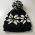 Xhilaration Snowflake Print Knit Beanie with Pom Pom ADULT SIZE Fleece Trim Photo 0